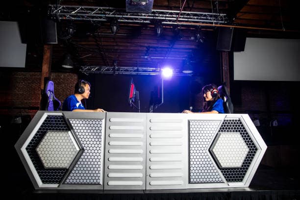 Valorant players facing off against each in a tournament
